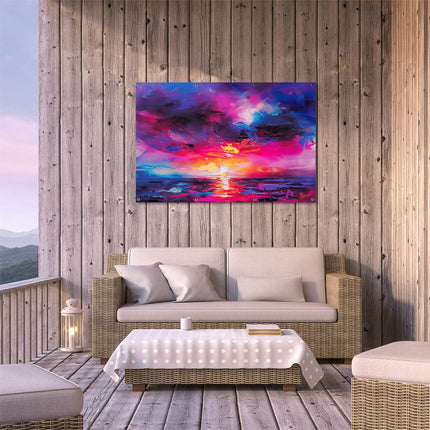 Tuinposter buiten terras Abstract Kunstwerk van een Zonsondergang