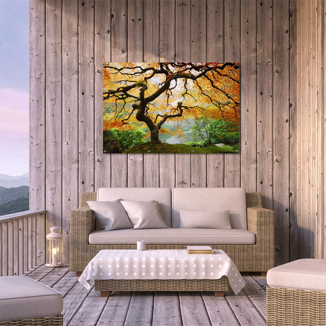 Tuinposter buiten terras Oude Knoestige Boom