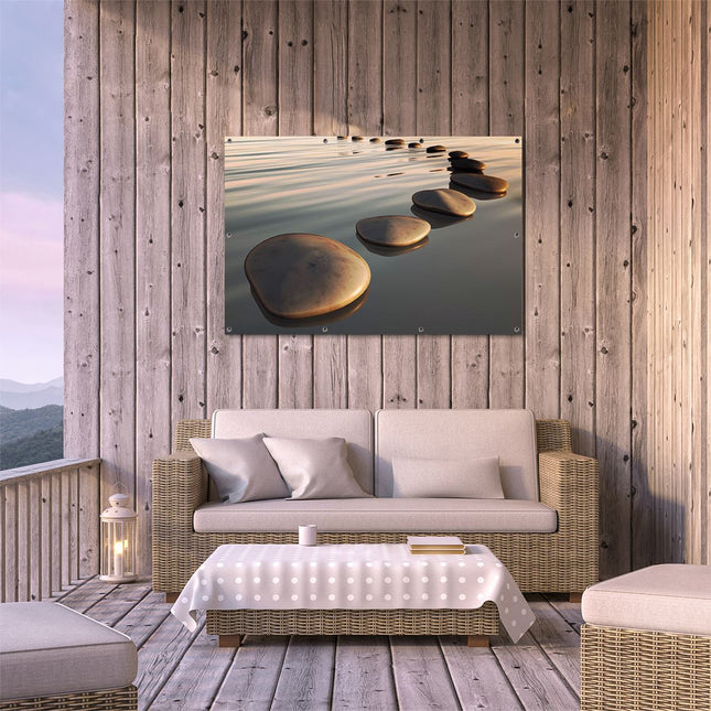 Tuinposter buiten terras Stenen in Water