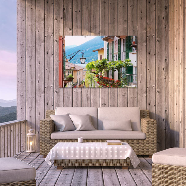 Tuinposter buiten terras Kleurijk Straatje in Italie