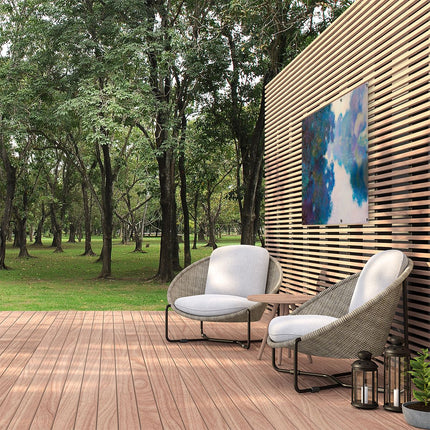 Tuinposter buiten Kunstwerk van een Rivier en Bomen