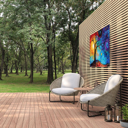 Tuinposter buiten Kleurrijk Kunstwerk van een Boom