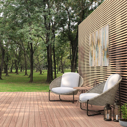 Tuinposter buiten Abstract Kunstwerk met Gouden en Beige Kleuren