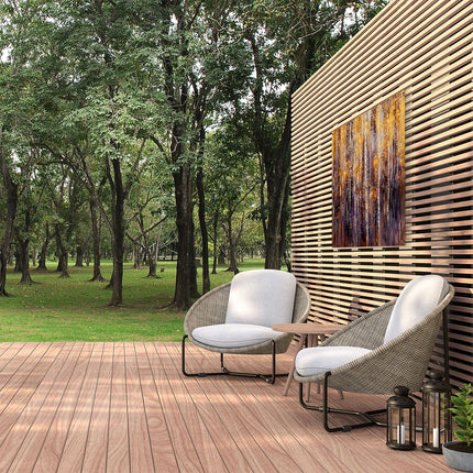 Tuinposter buiten Kunstwerk van Berkenbomen in een Bos