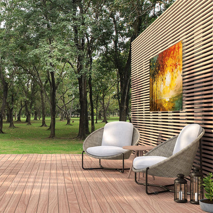 Tuinposter buiten Kunstwerk van Bomen en een Zonsondergang