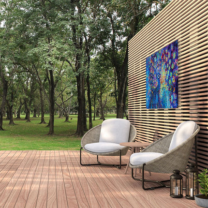 Tuinposter buiten Kleurrijk Kunstwerk van een Pauw