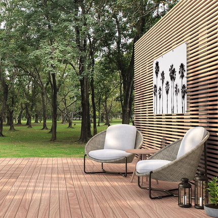 Tuinposter buiten Zwart Wit Beeld van Palmbomen