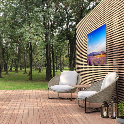 Tuinposter buiten Raam met Lavendel Veld