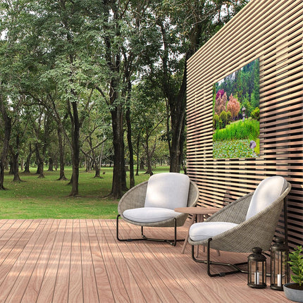 Tuinposter buiten Vijver met Lelie's