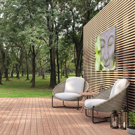 Tuinposter buiten Buddha Hoofd met Blad
