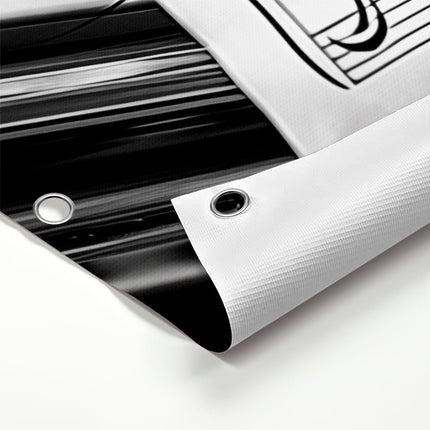 Tuinposter detail Zwart Witfoto van een Piano