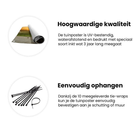Tuinposter informatie Kopje Koffie Op Een Plantage Achtergrond6