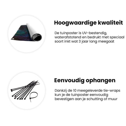 Tuinposter informatie Kunstwerk van een Rivier en Bomen