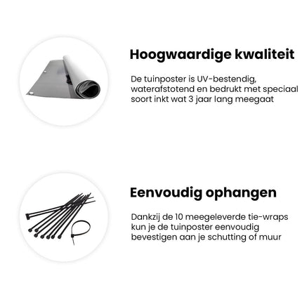 Tuinposter informatie Bizons met Bomen op de Achtergrond
