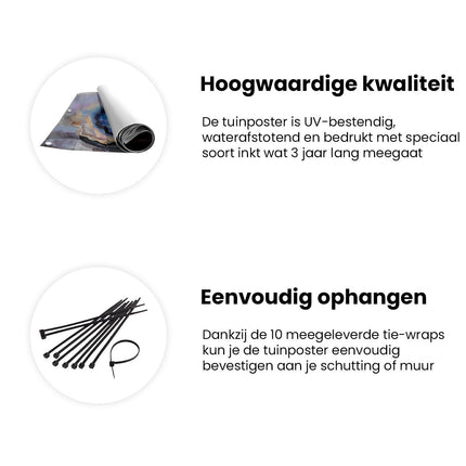 Tuinposter informatie Kunstwerk van een Oester op een Tafel