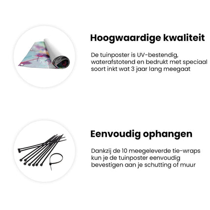 Tuinposter informatie Kleurrijke Bloemen in een Vaas