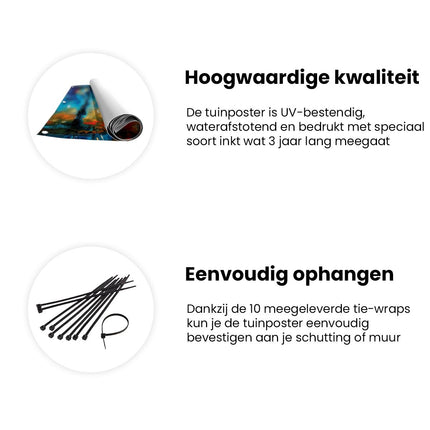 Tuinposter informatie Bruid en Bruidegom Kussen in de Regen