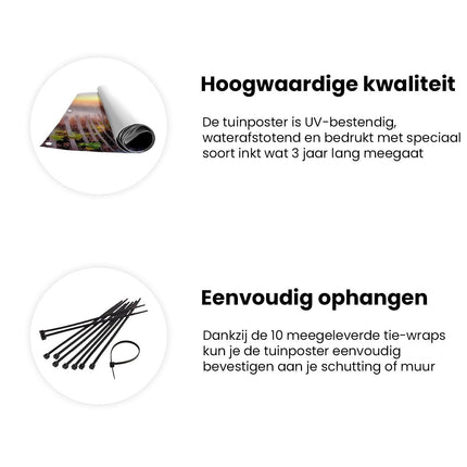 Tuinposter informatie Pad dat Leidt naar het Strand bij Zonsondergang