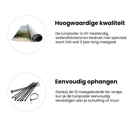 Tuinposter informatie Kunstwerk van een Zeilboot op het Strand