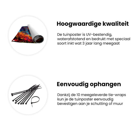 Tuinposter informatie De Eiffeltoren is Omgeven door Kleurrijke Harten