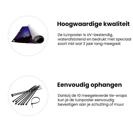 Tuinposter informatie De Aurora Borealis Verlicht de Hemel