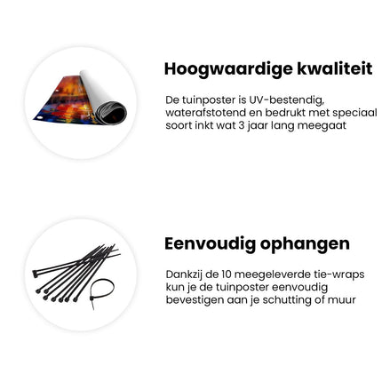 Tuinposter informatie Kunstwerk van een Gracht bij Nacht