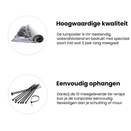 Tuinposter informatie Kunstwerk van een Dorp in de Sneeuw