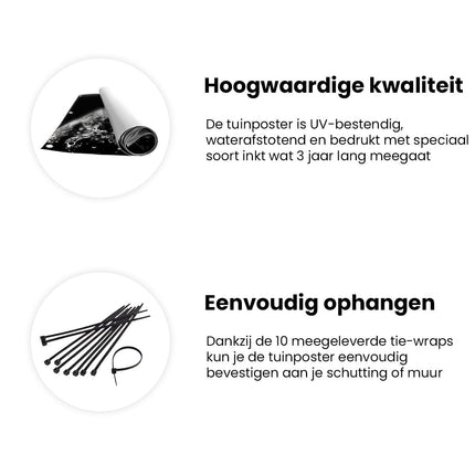 Tuinposter informatie Zwart Wit Beeld van een Maan
