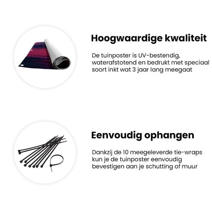 Tuinposter informatie De Zon gaat onder over een Weg