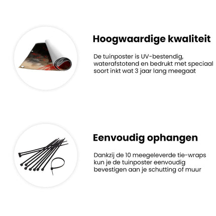 Tuinposter informatie Vrouw in een Rode Jurk