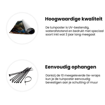 Tuinposter informatie Herfstbladeren Weerspiegeld in een Rivier