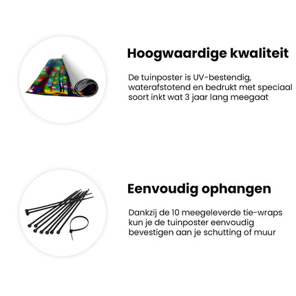 Tuinposter informatie Kleurrijk Kunstwerk van een Bos