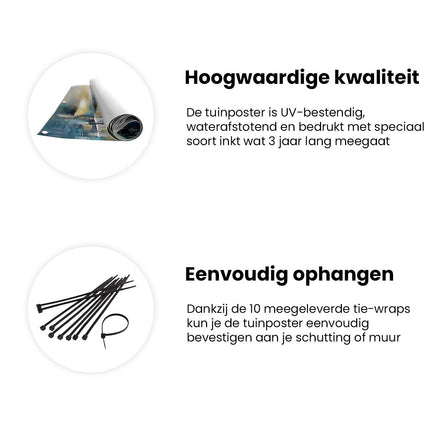 Tuinposter informatie Kunstwerk van Zeilboten in het Water
