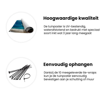 Tuinposter informatie Stormachtige Lucht boven een Strand