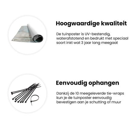 Tuinposter informatie Drie Blauwe Eieren in een Nest