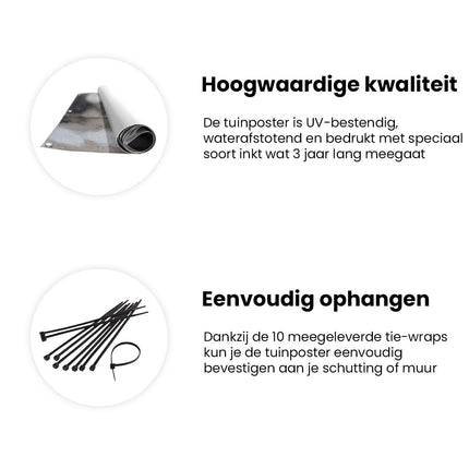 Tuinposter informatie Haas met een Bezem in de Sneeuw