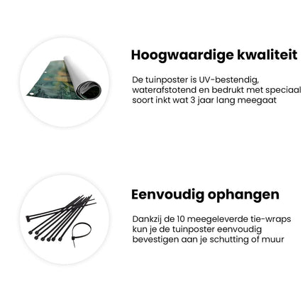 Tuinposter informatie Libel op een Groene Achtergrond