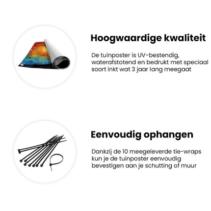 Tuinposter informatie Kleurrijk Kunstwerk van een Boom