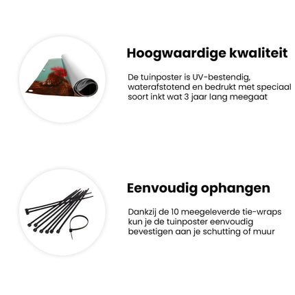 Tuinposter informatie Kunstwerk van een Groep Kippen