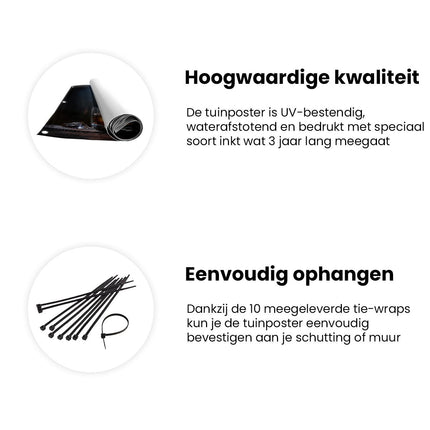 Tuinposter informatie Glas Whisky met IJsblokjes en een Houten Vat
