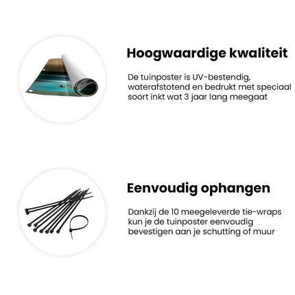 Tuinposter informatie De Vogels Vliegen over het Water