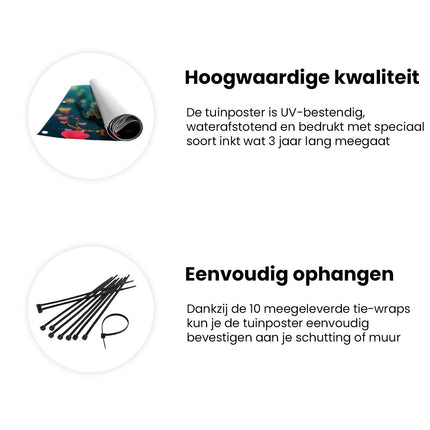 Tuinposter informatie Twee Uilen op een Tak met Hartjes