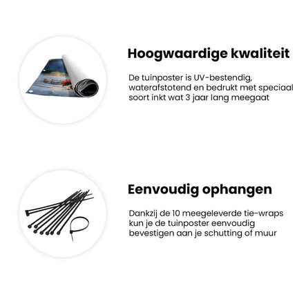 Tuinposter informatie Rode Vrachtwagen met een Kerstboom