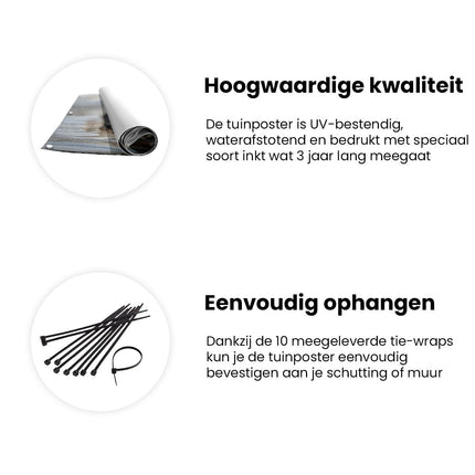 Tuinposter informatie Rotsen en Kiezelstenen in een Boomstam
