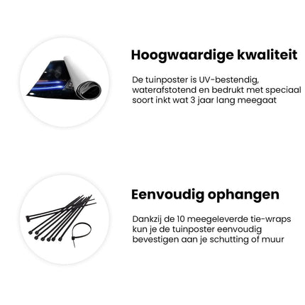 Tuinposter informatie Afbeelding van een Star Wars Millenniumvalk die over de Aarde Vliegt