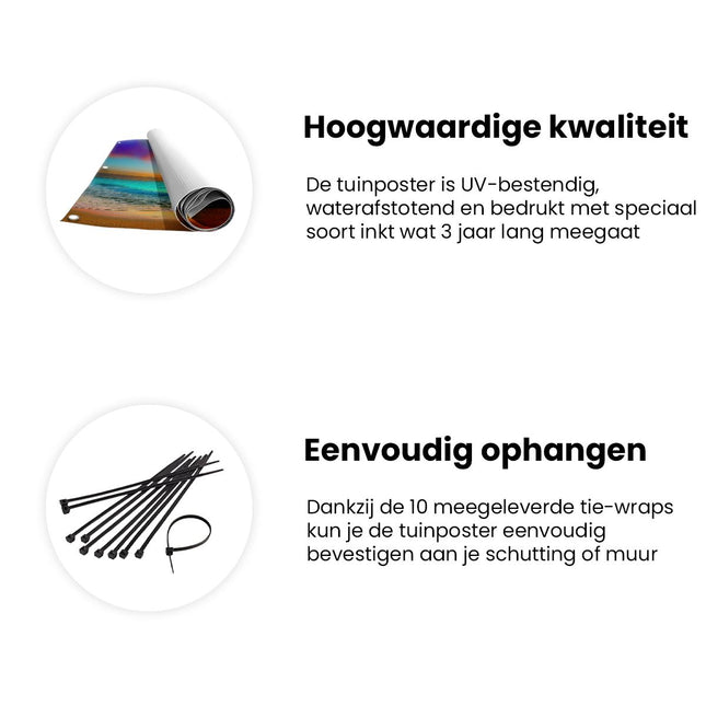 Tuinposter informatie Kleurrijke Zonsondergang over de Oceaan
