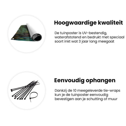 Tuinposter informatie Stroom loopt door de Sequoia's