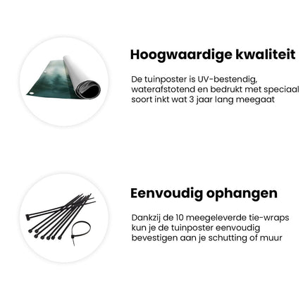 Tuinposter informatie Kunstwerk van een Mistig Bos