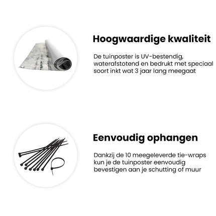 Tuinposter informatie Kunstwerk van Bomen Bedekt met Sneeuw