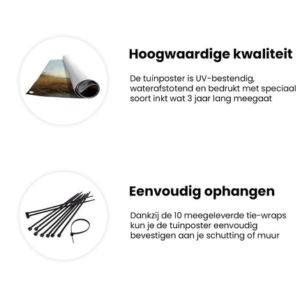 Tuinposter informatie Zandduinen en een Vuurtoren